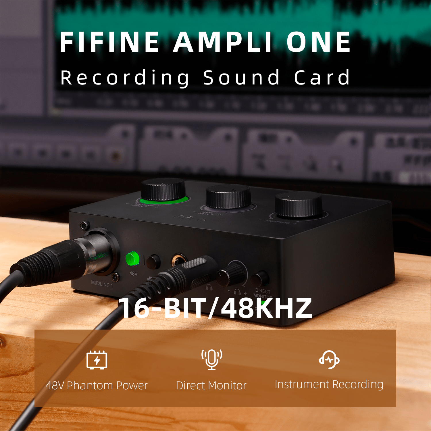 Fifine KSH2 Podcasting Equipment XLR Dynamic Microphone USB Sound Cards Recording Studio Monitor Headphone