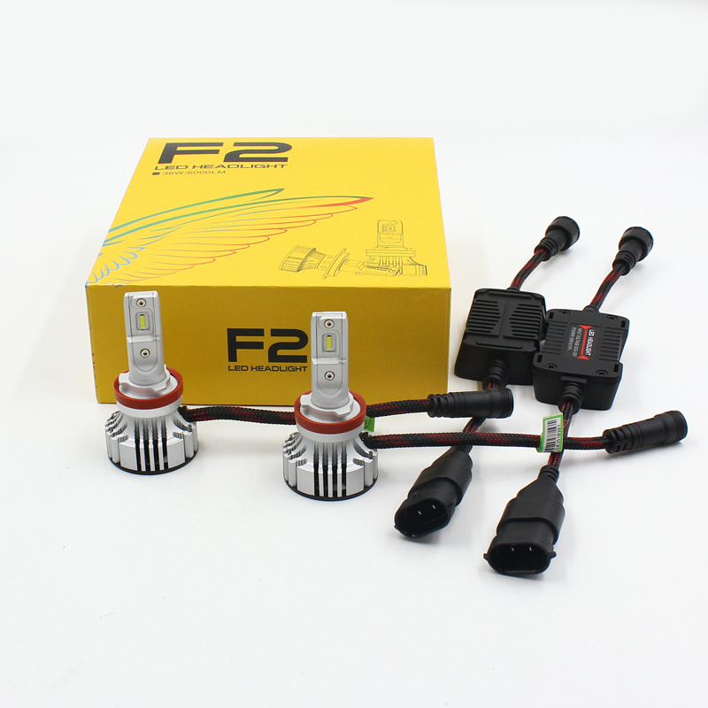 China hot  F2 car led light 36w 6000lm head lamp C-REE H11 led headlight bulbs