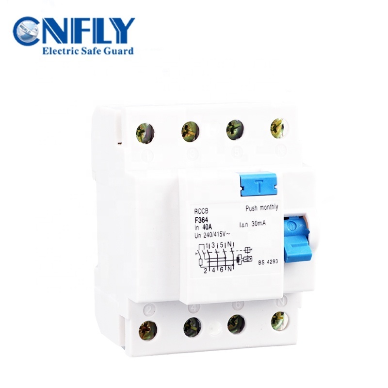 F360 Series DP RCCB 63A 30MA Earth Leakage Protection Circuit Breaker