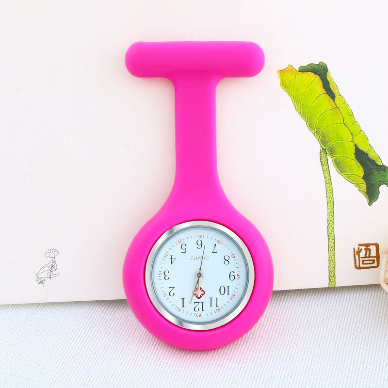 Custom Logo Silicone Nurse Fob Pin Watch Clip for Hospital Nursing Pocket quartz analogue watches