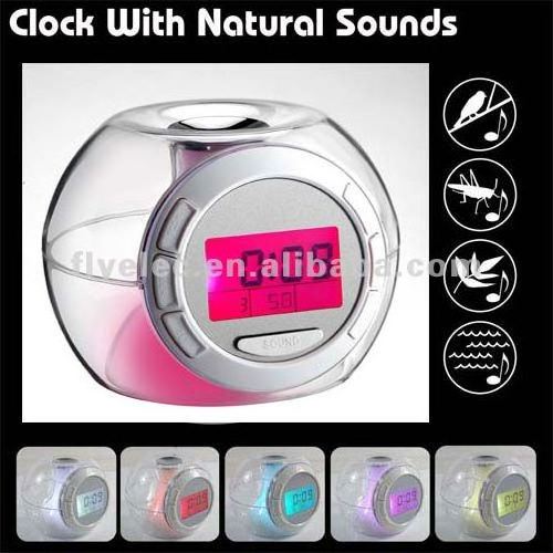 2024 Colors Changing back light desk cow bird farming transparent Natural sounds table alarm digital Clock