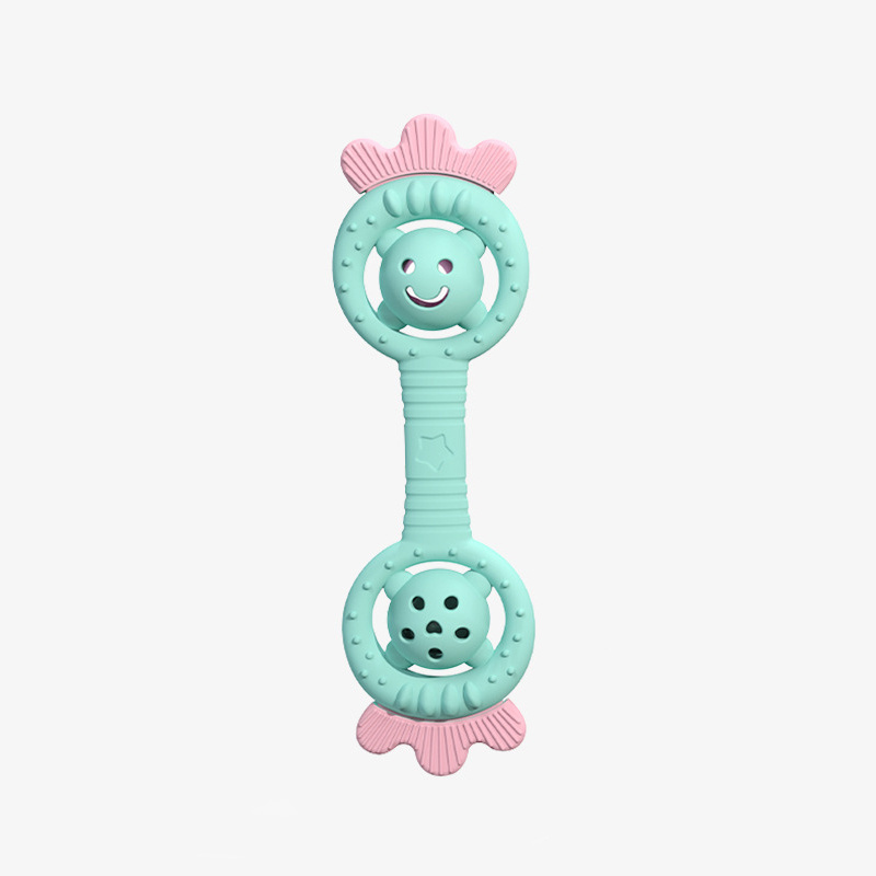 Baby silicone bite glue Newborn baby teething stick soothing toy strawberry rattle teether