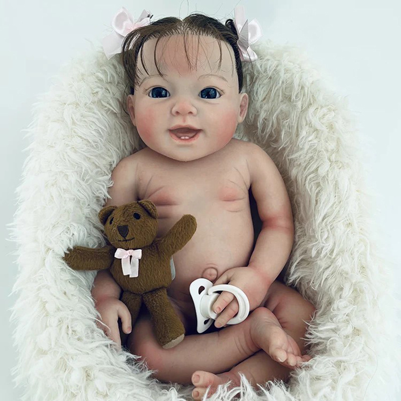 18 inch Full Body Silicone Reborn Doll littleslove Soft Flexible Solid Silicone Reborn Doll