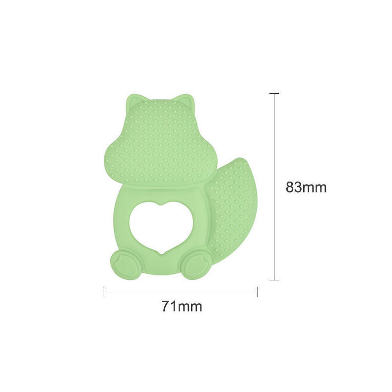 private label wholesale designer good quality bpa free animal squirrel shape sublimation infant Soft toy silicone baby teethers