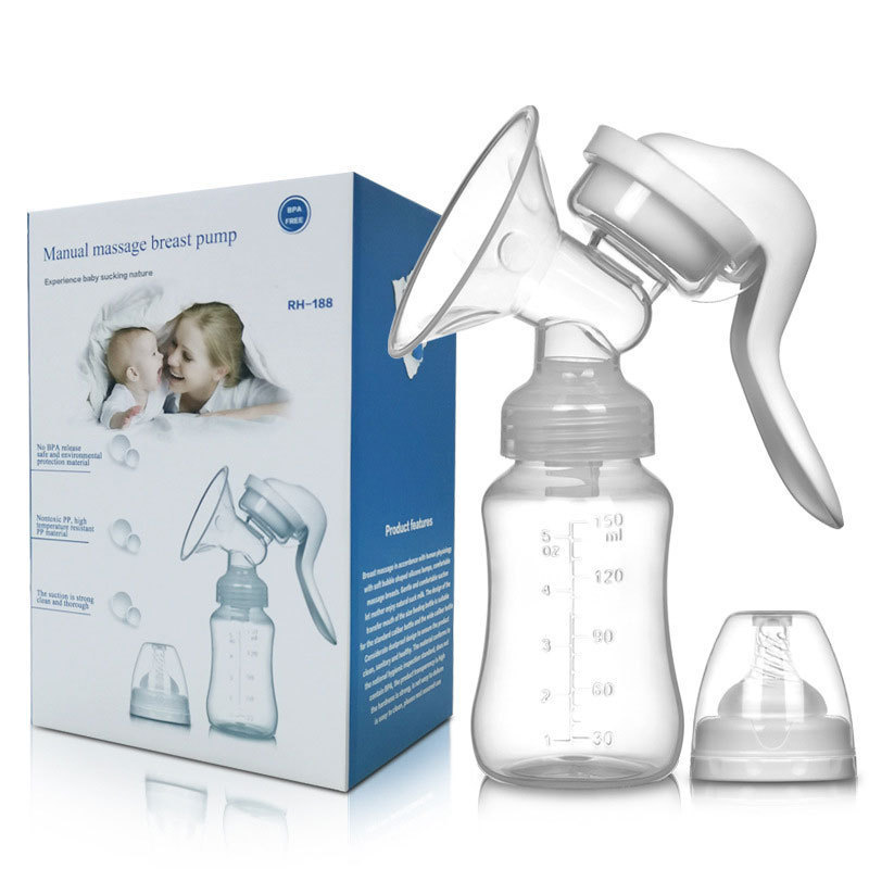 BPA free baby portable duckbill valve hands free werable milk manual breast pump