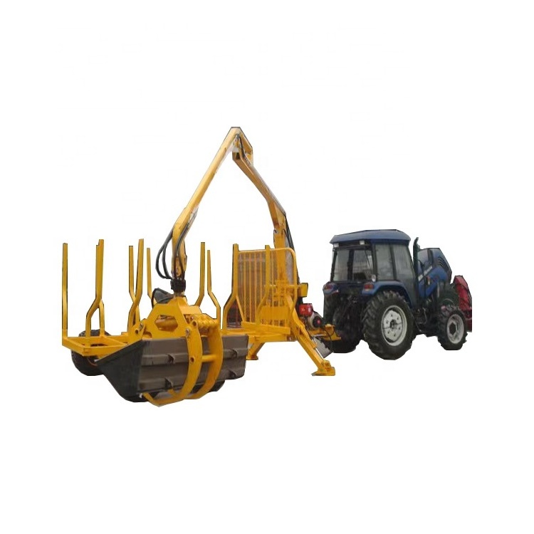 Hydraulic Log Loader Grapple Firewood Trailer Log lifting crane Trailer mounted log crane