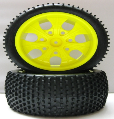 RC Car Parts 1/10 Truck Tires  with Rubber Tyres and Plastic Wheels 8067