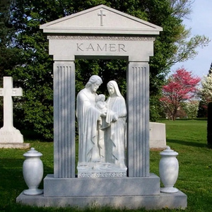 Cemetery Monument Granite Marble Holy Family Sculpture Monument Tombstone