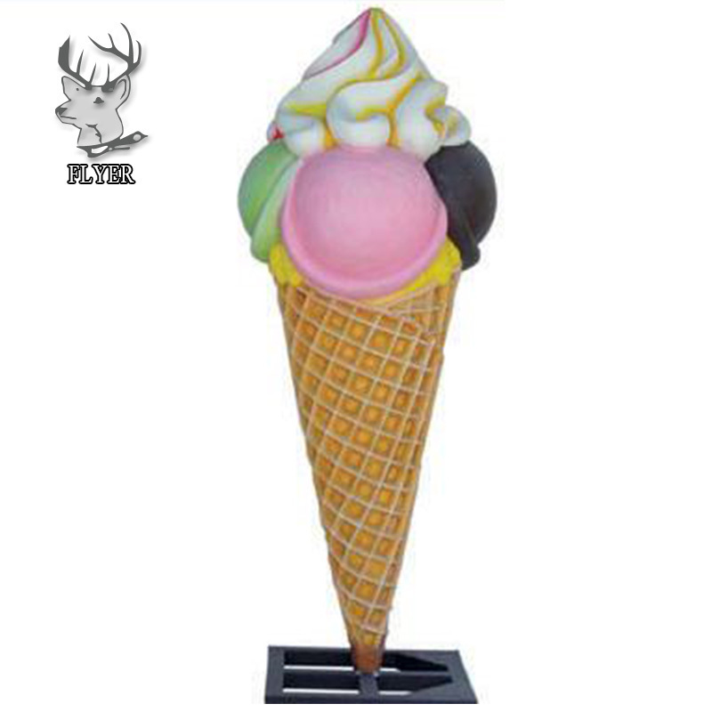 Outdoor large fiberglass ice cream cone for sale