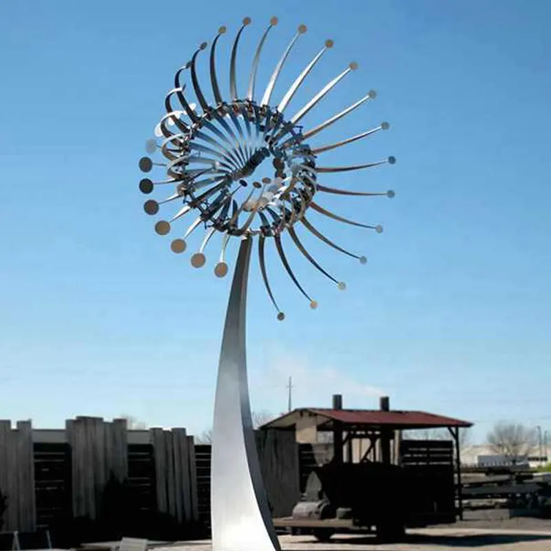 Outdoor Decoration Metal Windmill Kinetic Metal Wind Spinners Stainless Steel Sculpture Garden Kinetic Sculpture For Sale