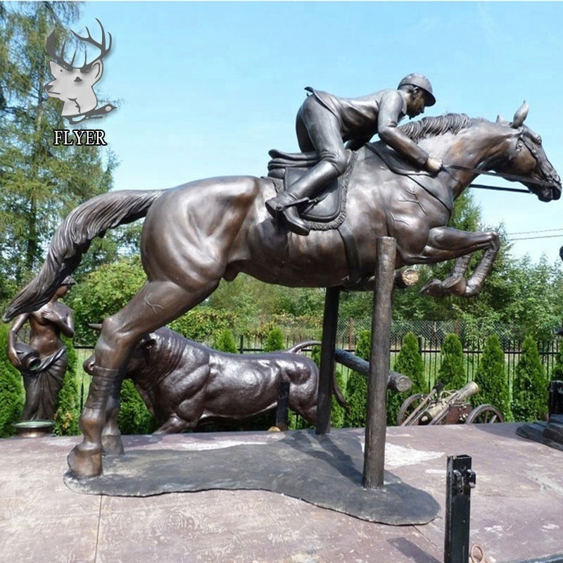 Outdoor Decoration Large Antique Bronze Racing Horse Sculpture Statue  for Sale