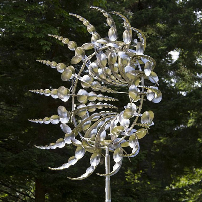 Large Garden Steel Abstract Sculptures Stainless Steel Rotating Kinetic Wind Sculpture for Outdoor Decoration