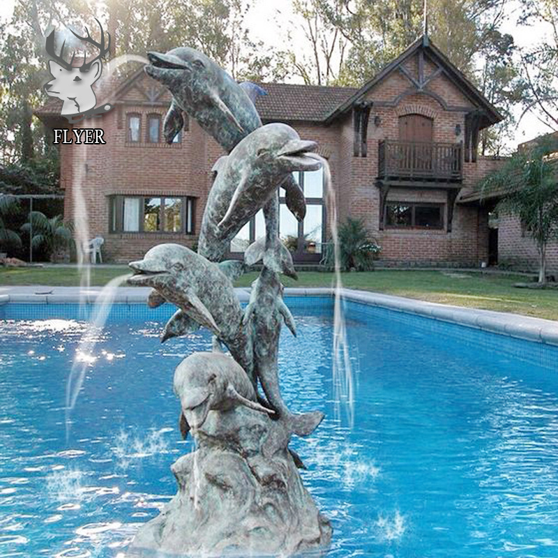 Large bronze dragon water fountain for garden decoration