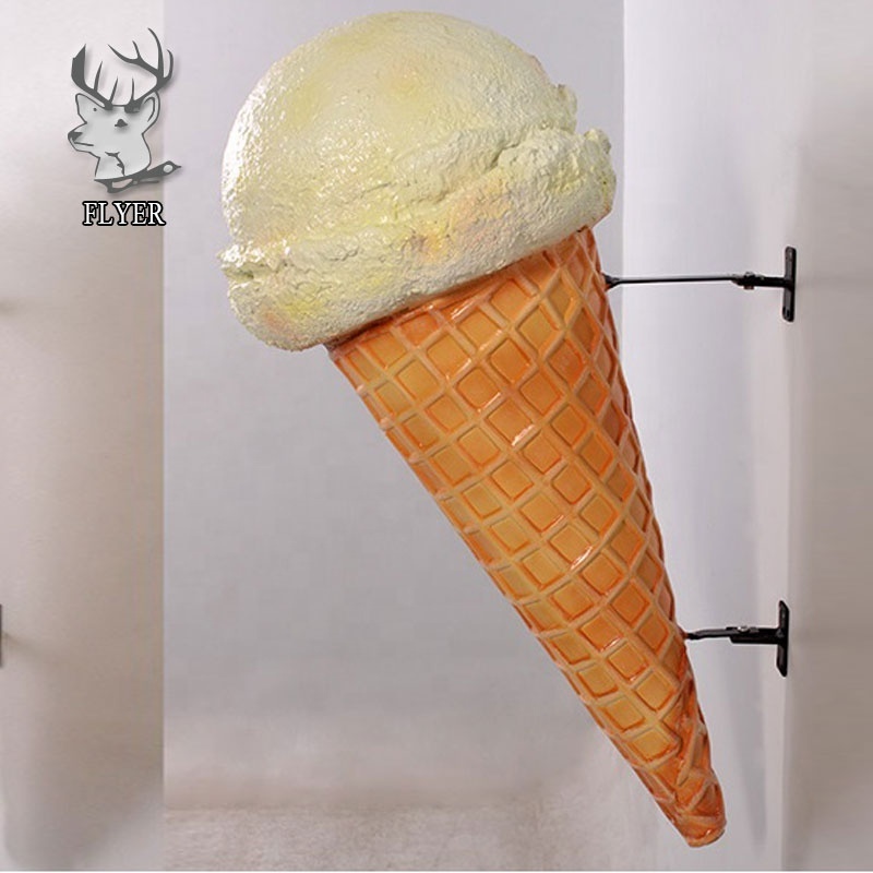 Fiberglass Ice Cream Cupcake Hanging On The Wall Props for Dessert Shopping-Mall Decoration