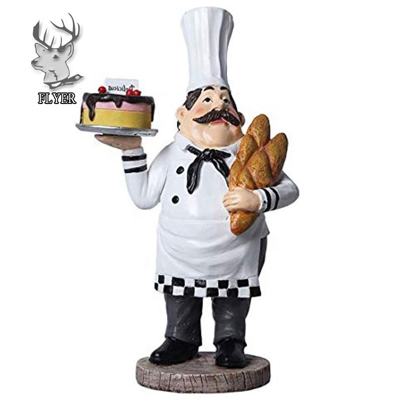 Restaurant Decoration Life Size Fiberglass Cook Statue For Kitchen