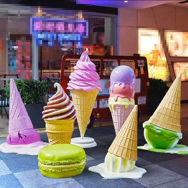 Home park garden big size fiberglass ice cream statue for fast food restaurant