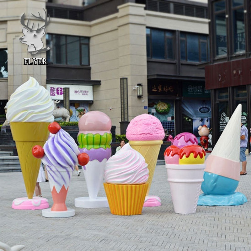 Fiberglass Ice Cream Cupcake Hanging On The Wall Props for Dessert Shopping-Mall Decoration