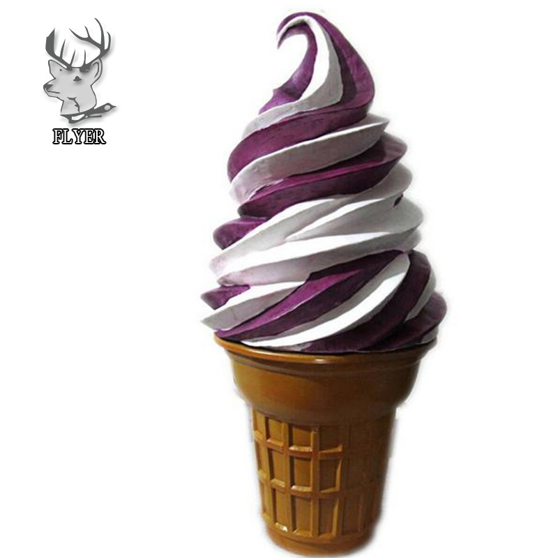 Outdoor large fiberglass ice cream cone for sale