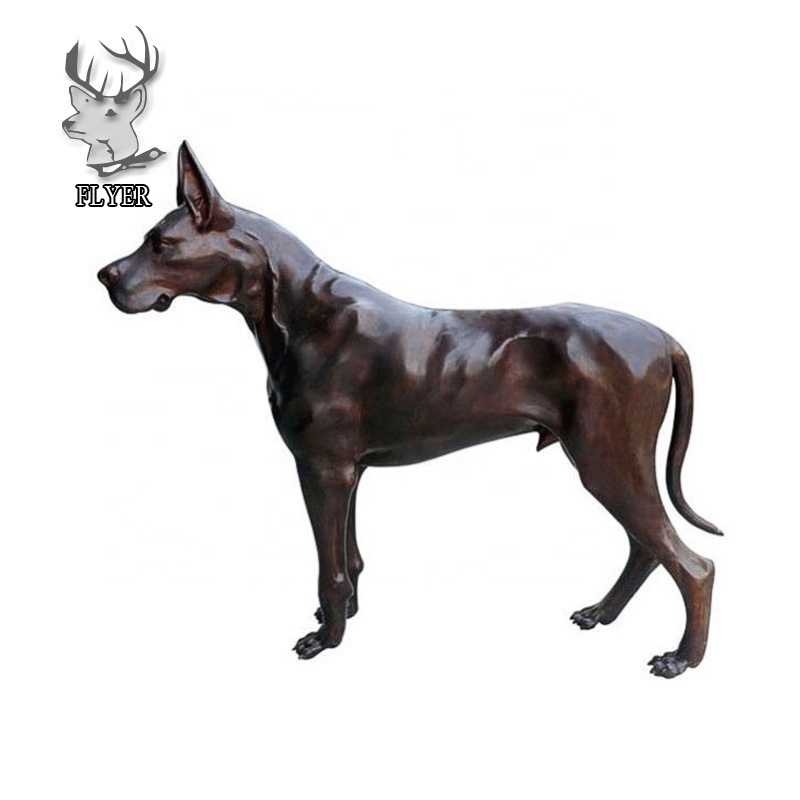 factory customized size brass bronze animal great dane dog statue in sculpture for garden home decoration