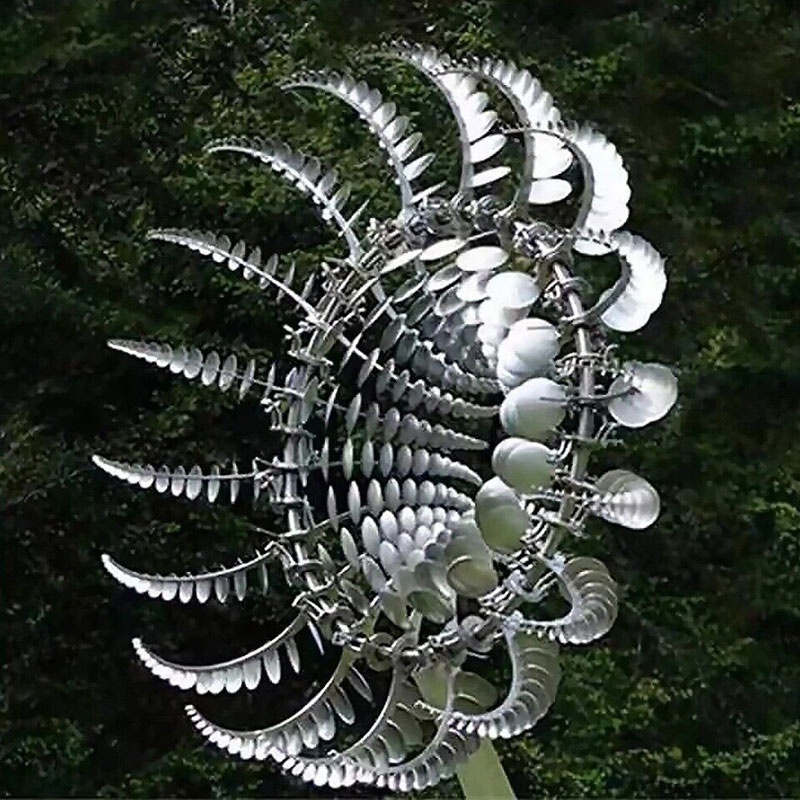 Large Garden Steel Abstract Sculptures Stainless Steel Rotating Kinetic Wind Sculpture for Outdoor Decoration