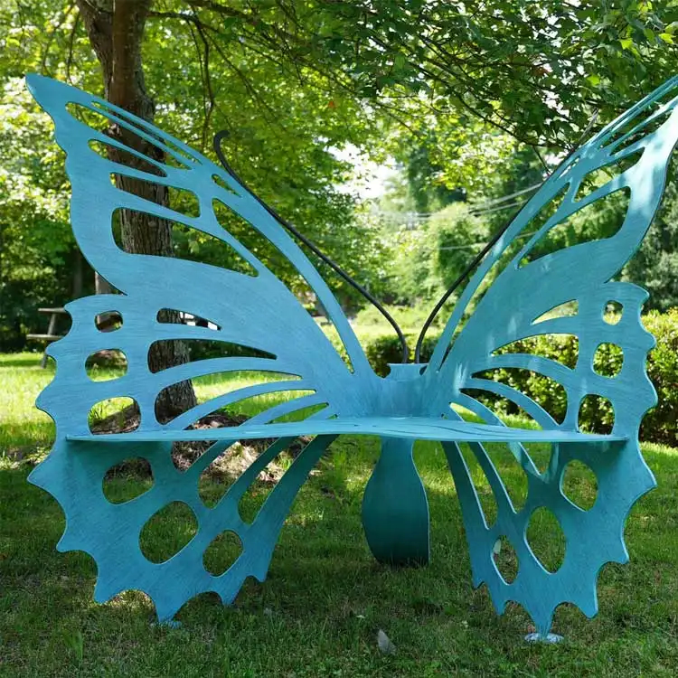 Outdoor Modern Sculpture Fiberglass Butterfly Bench Large Size Butterfly Statue For Sale