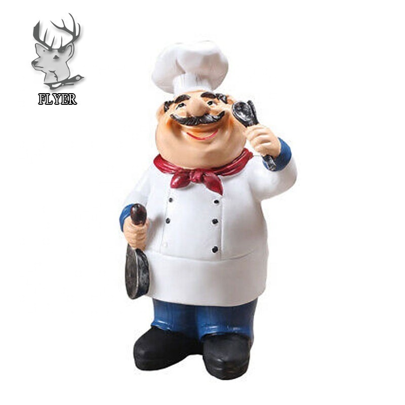 Restaurant Decoration Life Size Fiberglass Cook Statue For Kitchen