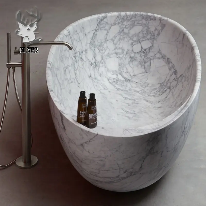 European Style Large Freestanding Luxury Marble Bathtub Natural Marble Solid Stone Bathtub For Sale