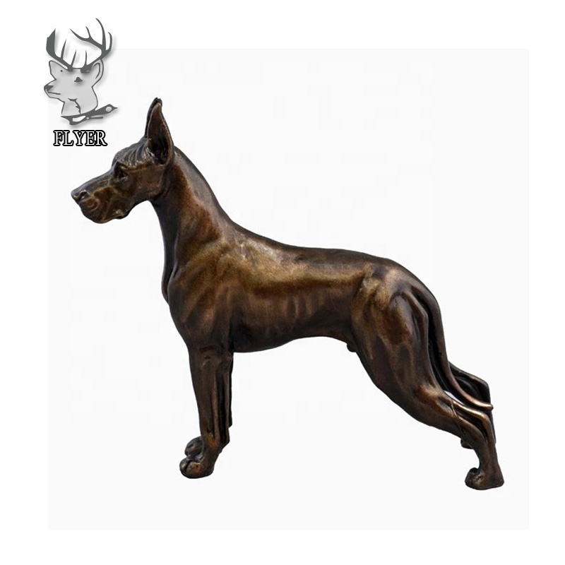 factory customized size brass bronze animal great dane dog statue in sculpture for garden home decoration