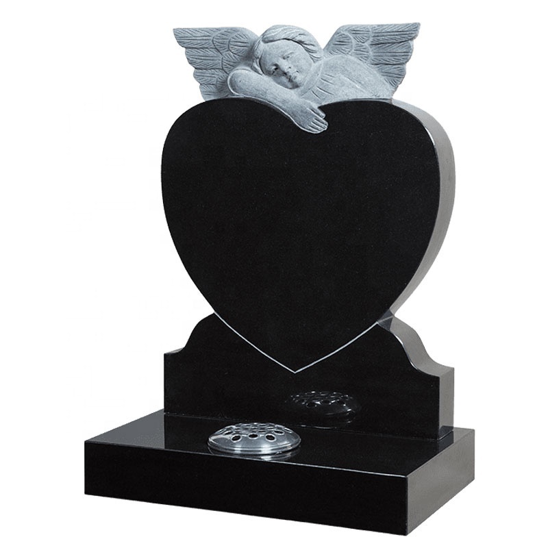 Hand Carving Black Granite Headstone For Baby Grave Free Angel Baby Headstones Memorial