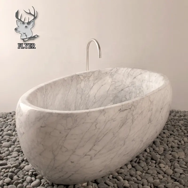 European Style Large Freestanding Luxury Marble Bathtub Natural Marble Solid Stone Bathtub For Sale