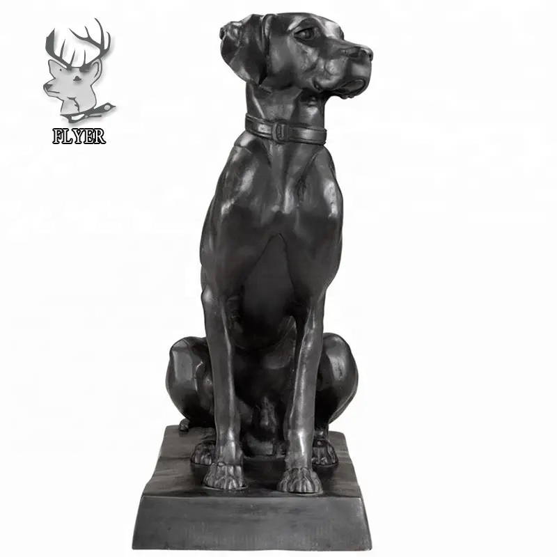 Outdoor Garden Decoration Life Size Metal Great Dane Sculpture Statue Bronze Brass Dog Sculpture For Sale