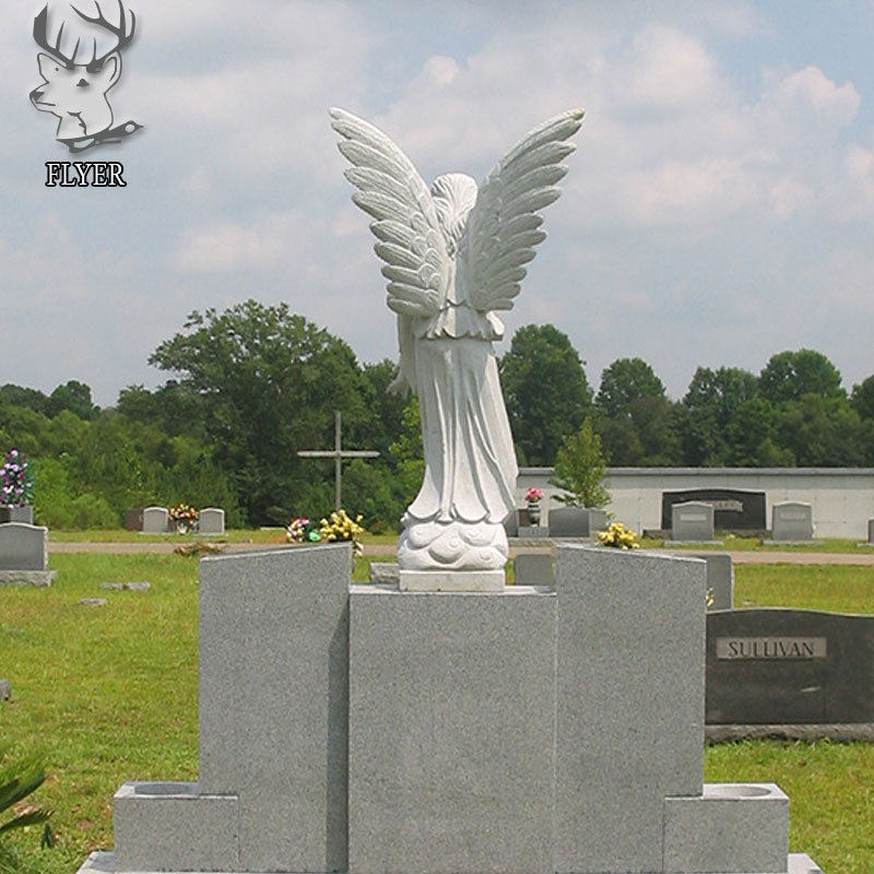 High Quality Black Granite Tombstone Headstones Stone Carving White Marble Angel Sculpture Tombstones and Monuments