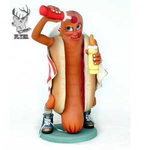 Shop decoration fiberglass food sculpture large hot dog statue