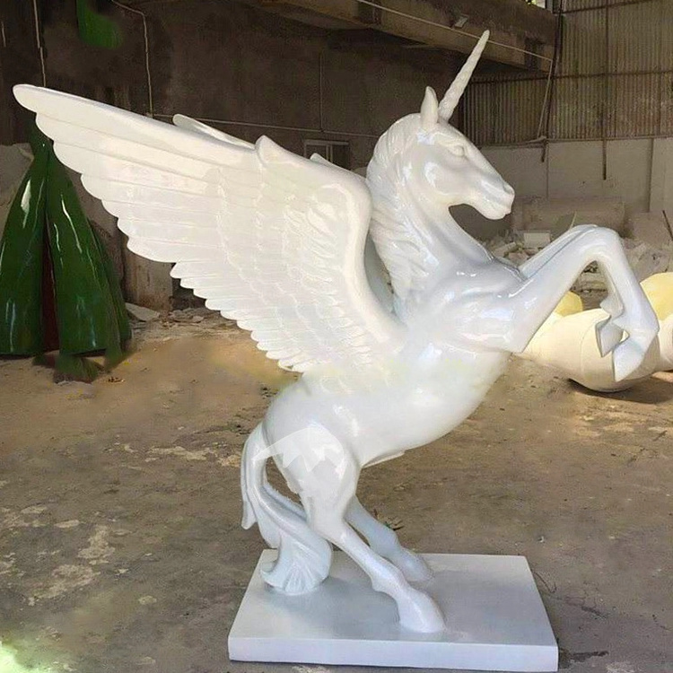 Garden decoration life size fiberglass unicorn statue statue