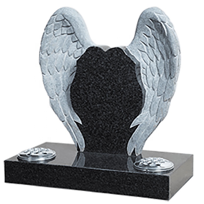 Hand Carving Black Granite Headstone For Baby Grave Free Angel Baby Headstones Memorial