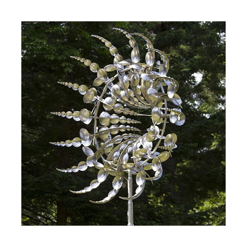 Large Garden Steel Abstract Sculptures Stainless Steel Rotating Kinetic Wind Sculpture for Outdoor Decoration