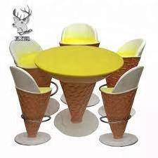 Shop Decoration Large Ice Cream Table And Chair Fiberglass Ice Cream Shop Furniture For Sale