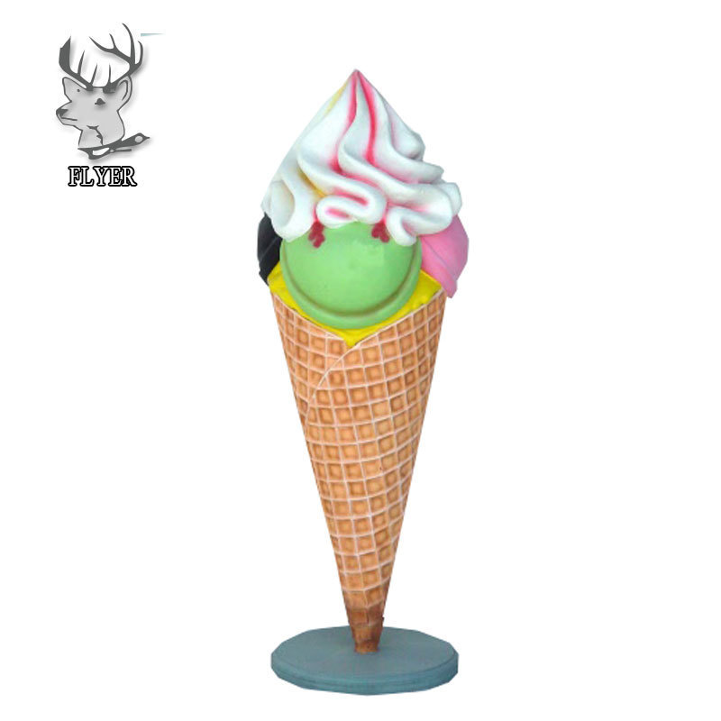 Outdoor large fiberglass ice cream cone for sale