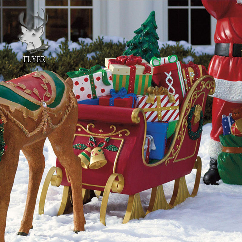 Christmas decorative santa sleigh hand made large outdoor decorative santa sleigh