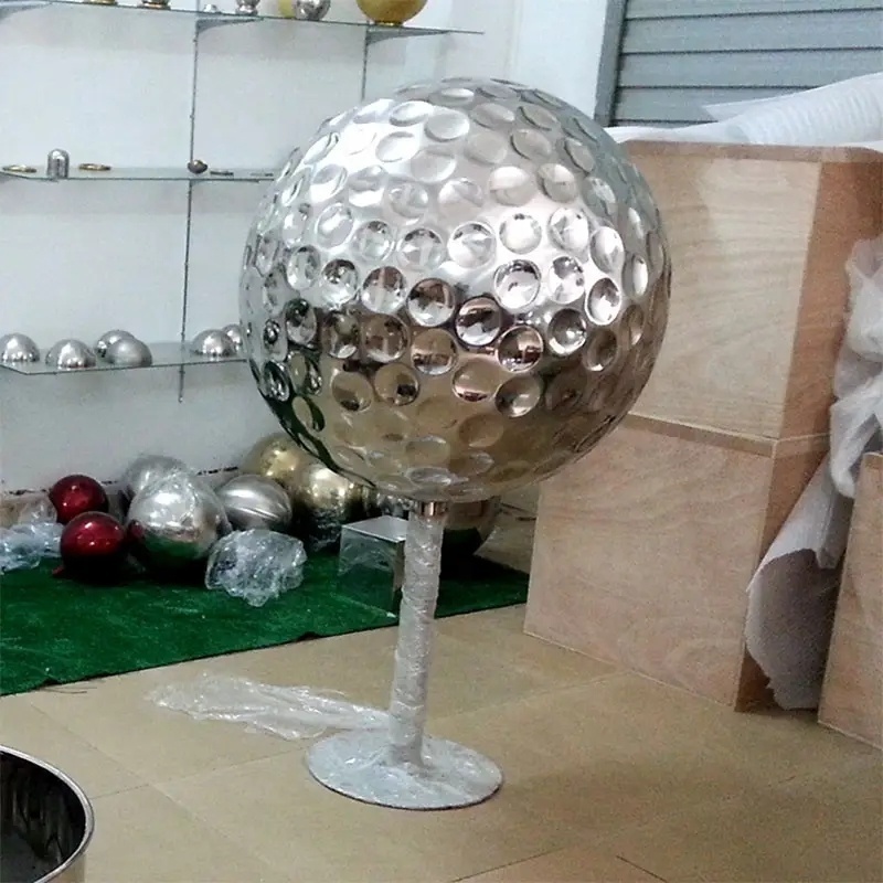 Outdoor Decoration Metal Stainless Steel Sculpture Golf Ball Sculpture For Sale