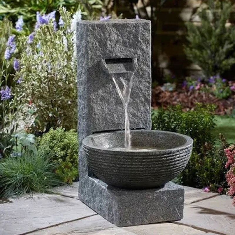 Factory Customized Outdoor Black Marble Stone Bowl Water Fountain Black Granite Bowl Fountain