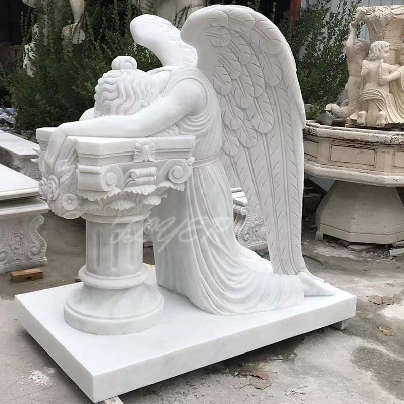 Wholesale Customized Modern Stone Statue Memorial Monuments White Marble Virgin Mary Tombstone