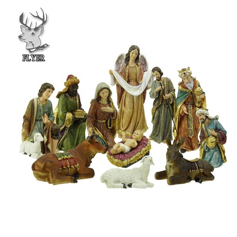 Catholic church religious resin life size christmas nativity sets statues