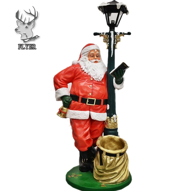 Manufactures resin life size Christmas fiberglass decorative large outdoor santa sleigh for sale