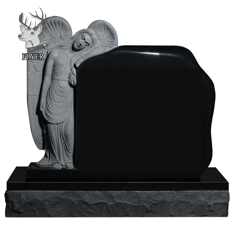 Memorial Absolutely Black Granite Grave Stone Polished China Black Granite Monument Tombstone Russia Black Granite Tombstone