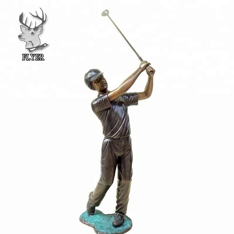 Outdoor Garden Decor Life Size Golfer Statue Custom Metal Sculpture Brass Golfer Statue For Sale