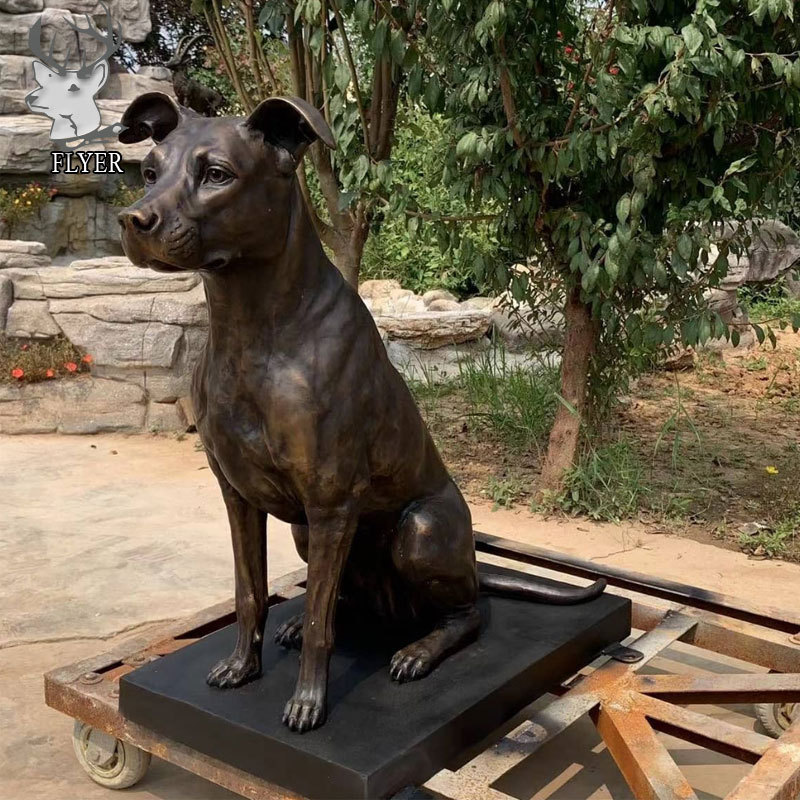 Garden Decoration Modern Metal Craft Animal Dog Statue Life-Size Standing German Shepherd Bronze Dog Statue