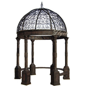 Custom Cheap Modern Design  Customized Color Metal Pavilion Outdoor Garden Gazebo Waterproof Cast Iron Gazebo