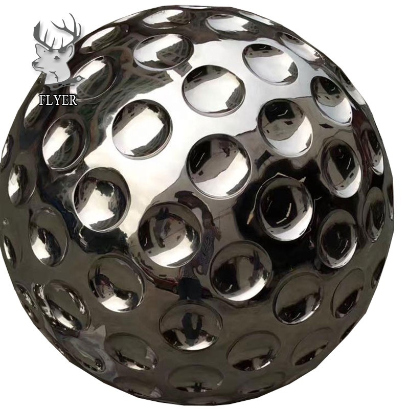 Outdoor garden ornaments metal stainless steel ball statue golf balls art sculptures