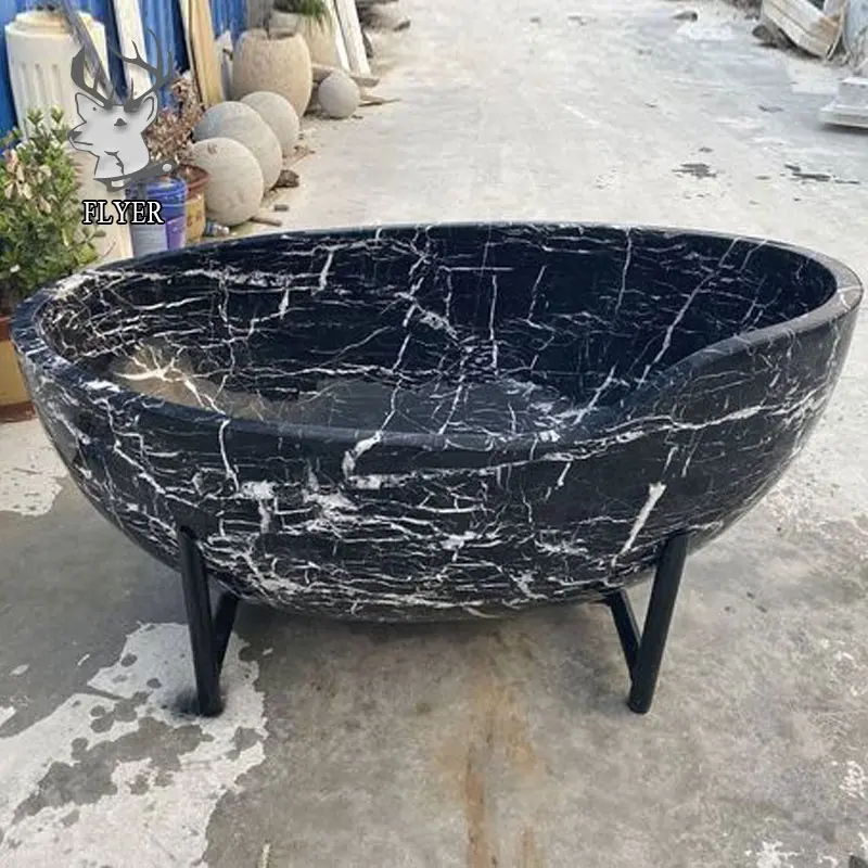 European Style Large Freestanding Luxury Marble Bathtub Natural Marble Solid Stone Bathtub For Sale